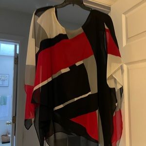 Dressy rayon cape like blouse